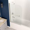 Anzzi Myth 28 in. x 56 in. Frameless Tub Door with TSUNAMI GUARD in Brushed Nickel SD-AZ053-01BN